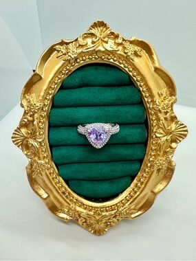 Bomb Party Ring Size 7 RG46417 Get In The Zone Lavender Topaz CZ in Rhodium